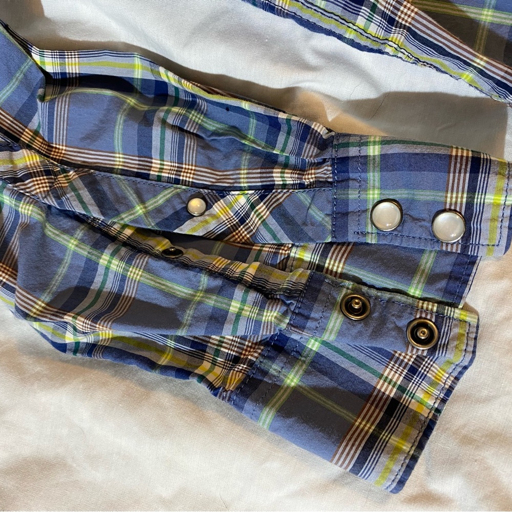 Old Navy Blue Western “Pearl” Button Shirt - Picture 3 of 4
